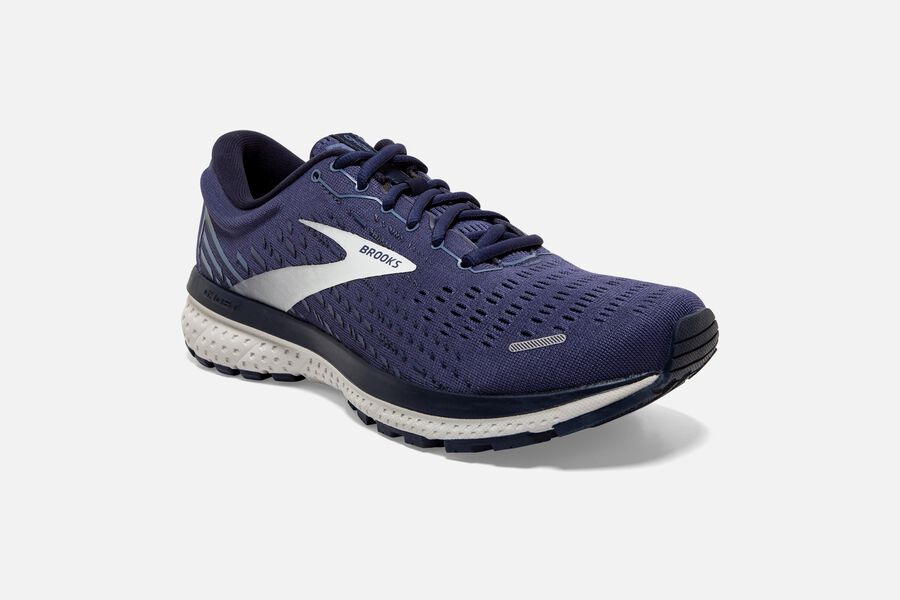 Brooks Ghost 13 Road Running Shoes Mens Navy/Silver 413267-KMB